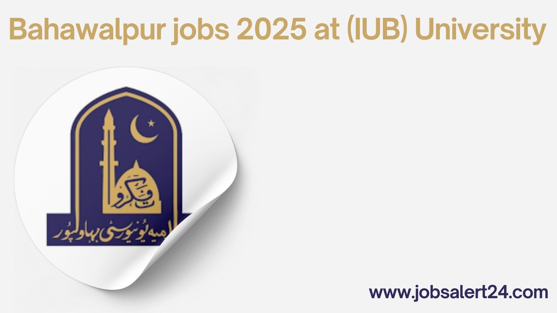 Bahawalpur jobs 2025 at (IUB) University